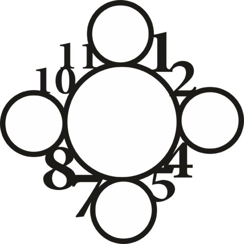 Alternative view of Photo Wall Clock Design - Round Model - 5 Photos