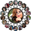 MDF Wood Photo Wall Clock hexagon